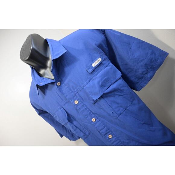 G.H. Bass Co. Camp Shirt Blue Vented Hiking Outdoors Mens Size XL - Picture 1 of 8